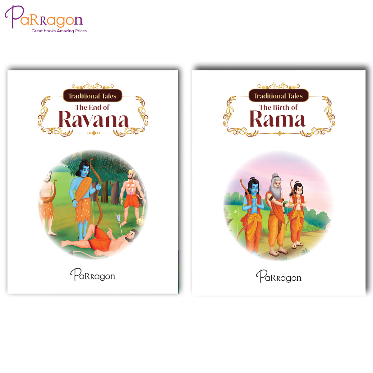 Traditional Tales Ramayana - Story of The Birth of Rama and The End of Ravana (Set of 2 books)