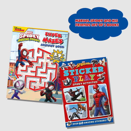 Marvel Spidey and His Friends Set of 2 Books of Maze Activities | Spider-Man Sticker Play For Kids | 3 to 6 Year Old