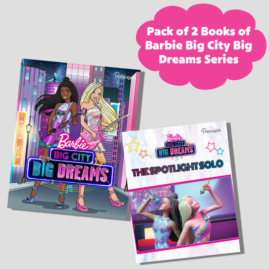 Pack of 2 Books of Barbie Big City Big Dreams Series | Movie Storybook & Spotlight Solo | For 4 to 8 Year Old