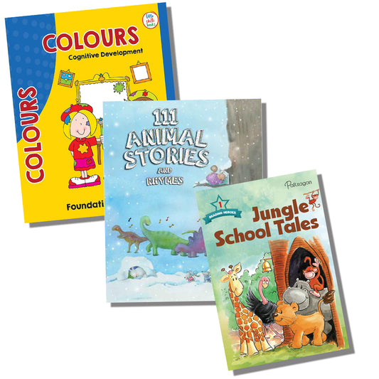 Pack of 3 Books of Stories & Early Learning | Divided by Level for Reading Practice | For 3 to 8 Year Old