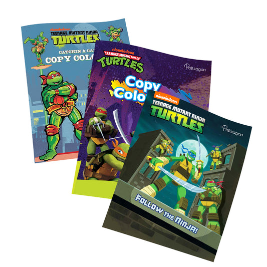 Teenage Mutant Ninja Turtles Pack of 3 Books | Story & Copy Colouring Books | For 4 to 6 Year Old