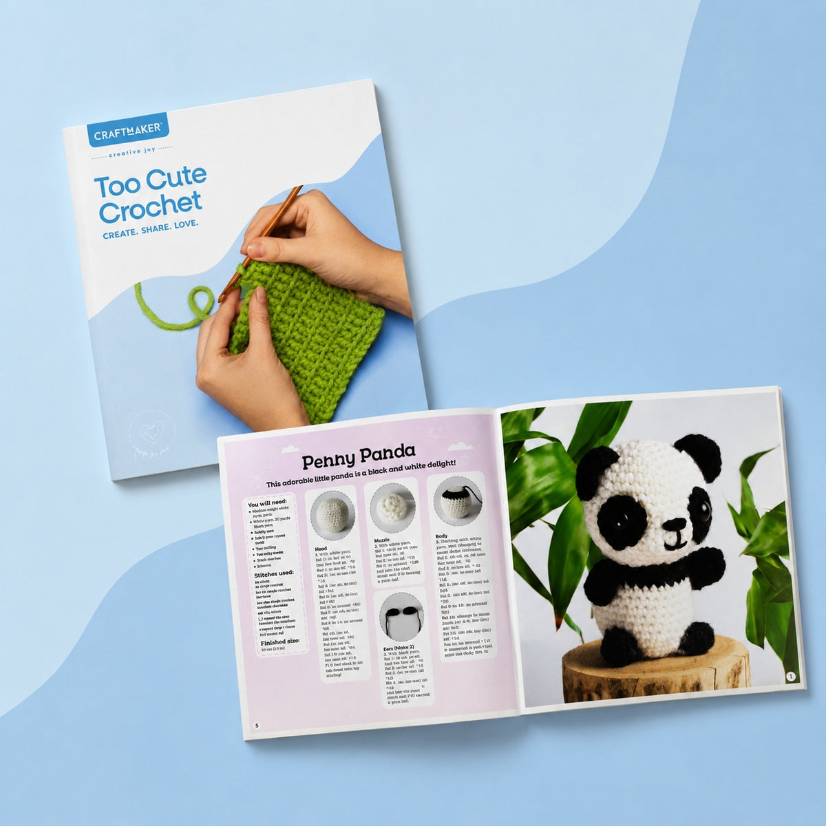 Craft Maker Too Cute Crochet Animals Kit | DIY Crochet Animals Kit | Make Your Own Plush Toys