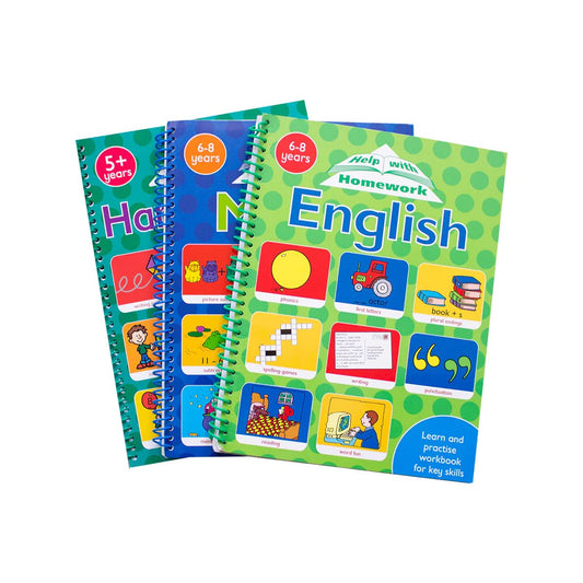 6-8 Pack WHS Parragon Set of Maths, English & Handwriting Practice Books