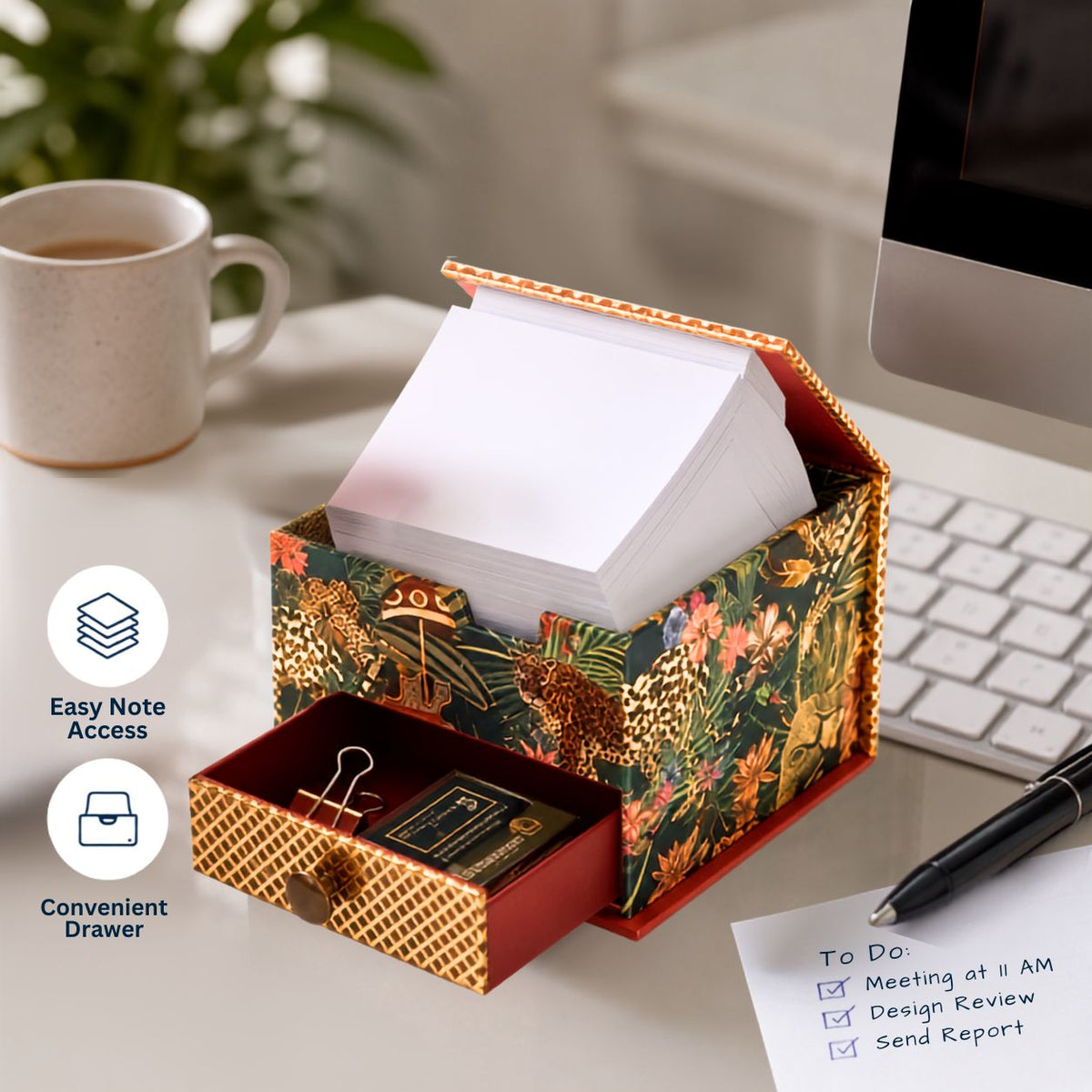 Memo Cube  Abundance Theme | Decorative Desk Organiser