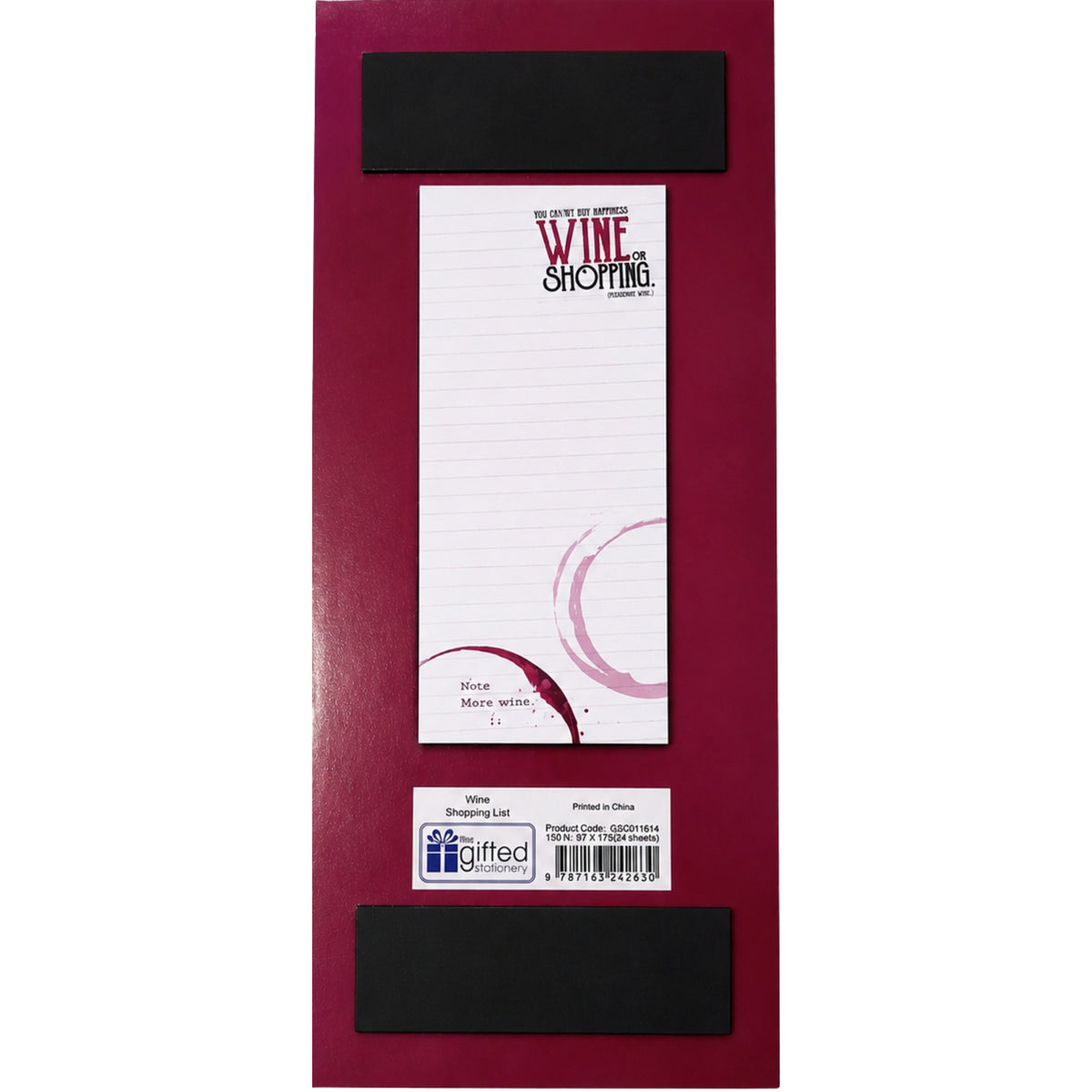 Wine Magnetic Shopping List Pad | 74 Tear-Off Sheets with Fridge Magnets