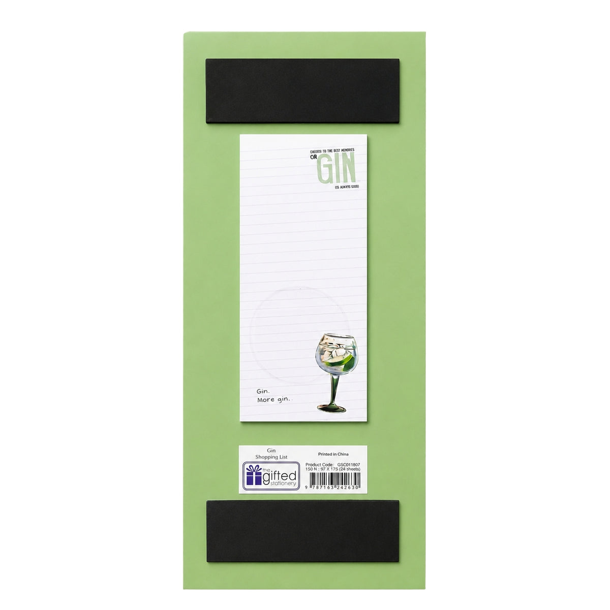 Gin Magnetic Shopping List Pad | 74 Tear-Off Sheets with Fridge Magnets