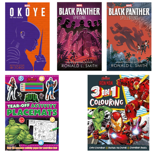 Marvel Story & Activity Pack of 5 Superheroes - Black Panther | Hulk | Iron Man | Okoye [Paperback] Parragon