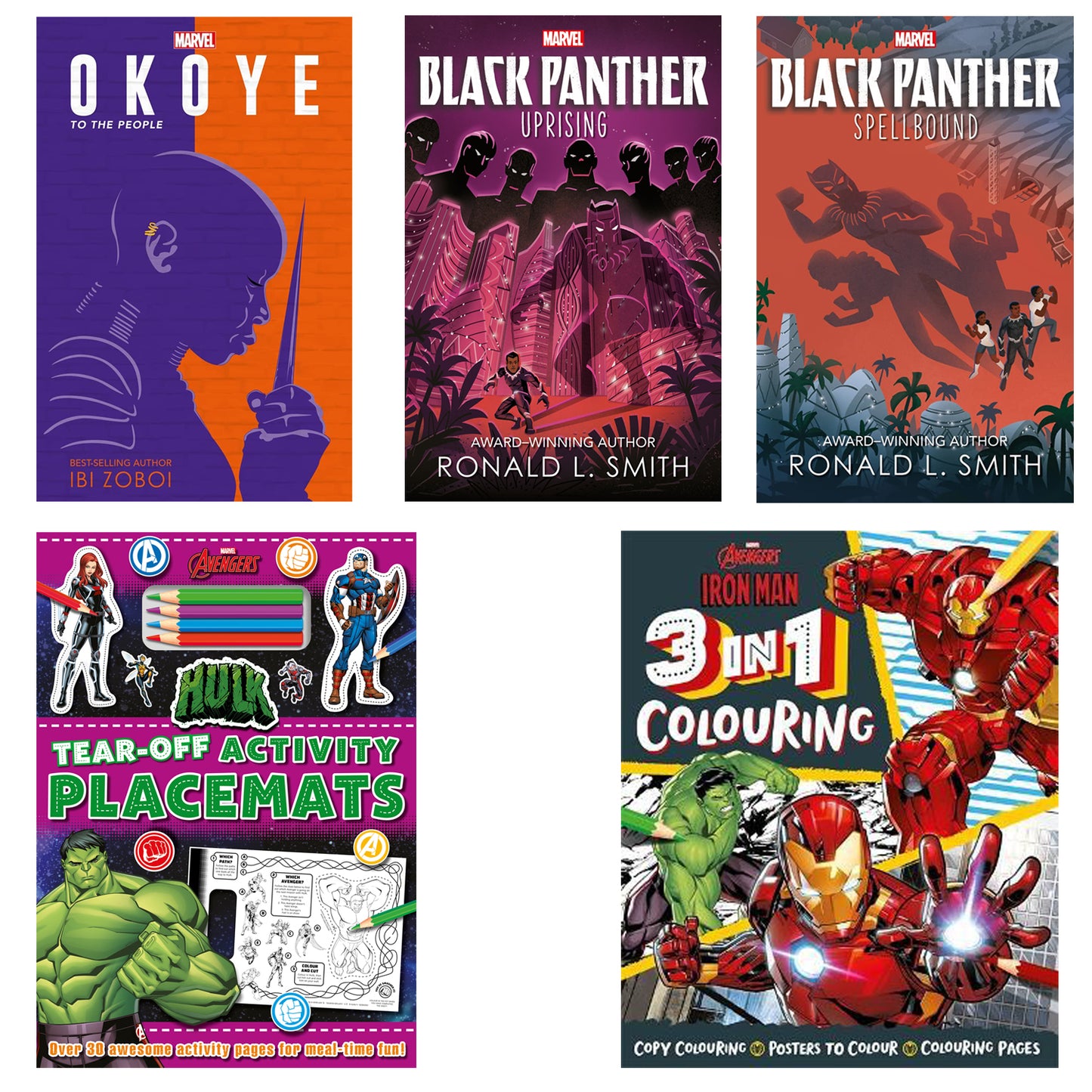 Marvel Story & Activity Pack of 5 Superheroes - Black Panther | Hulk | Iron Man | Okoye [Paperback] Parragon