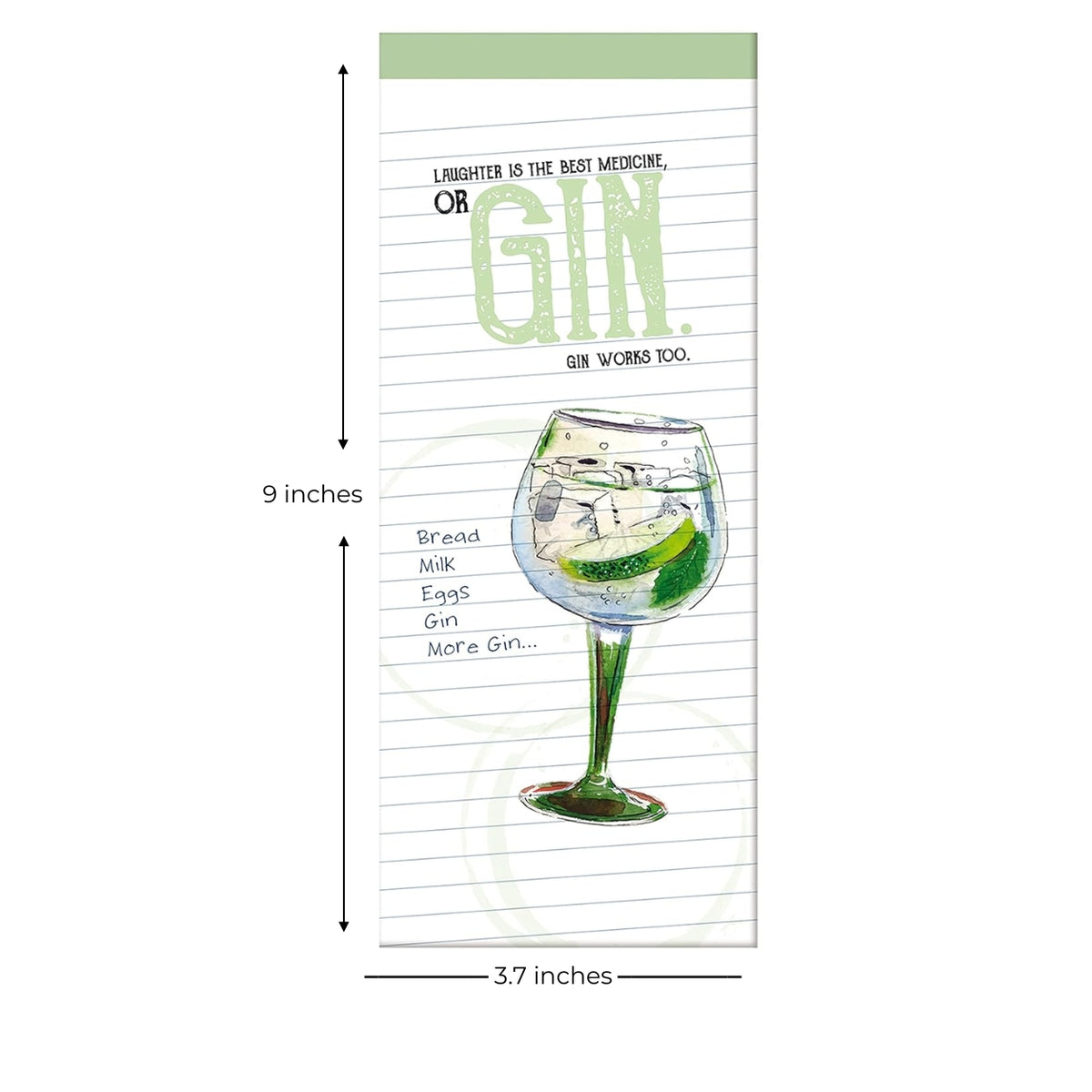 Gin Magnetic Shopping List Pad | 74 Tear-Off Sheets with Fridge Magnets