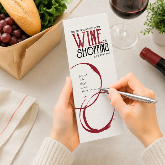 Wine Magnetic Shopping List Pad | 74 Tear-Off Sheets with Fridge Magnets