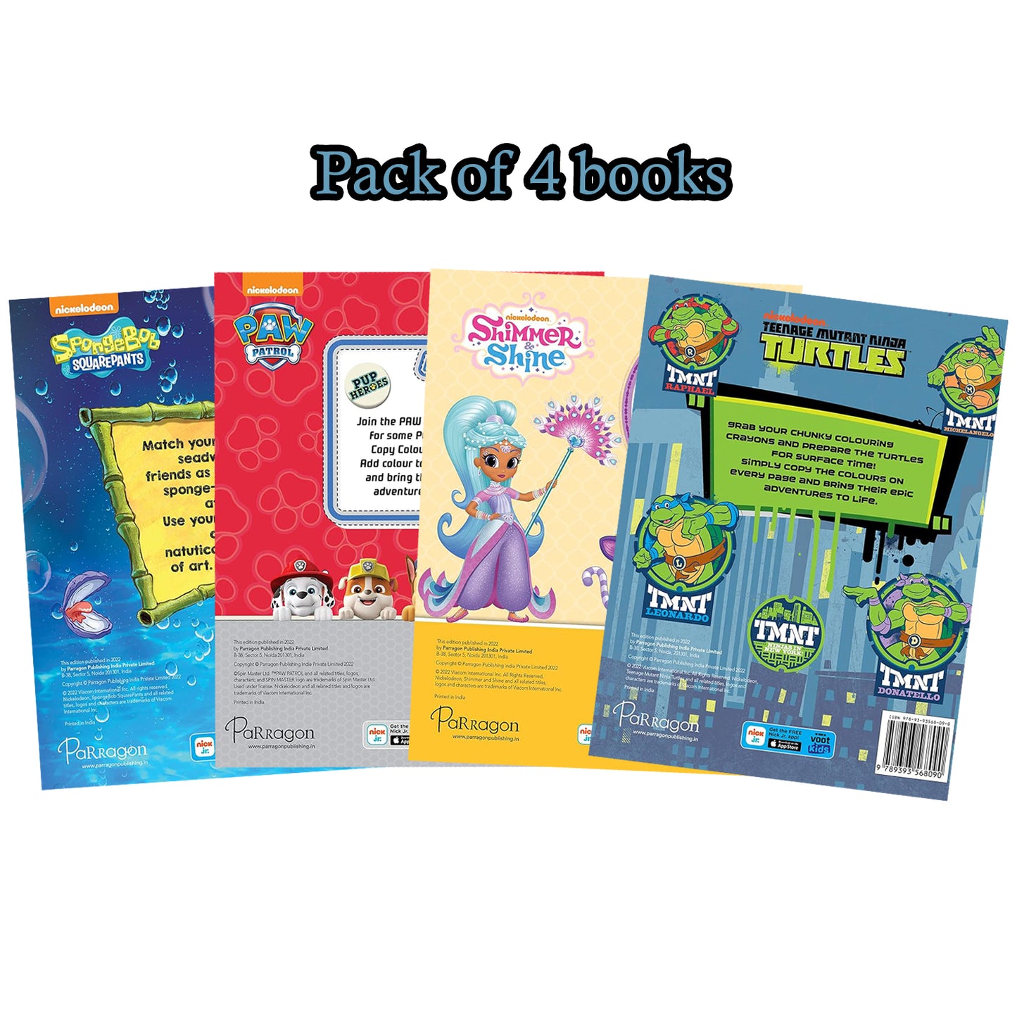 Nickelodeon Copy Colour Mix Pack of 4 Colouring book [Paperback] Parragon