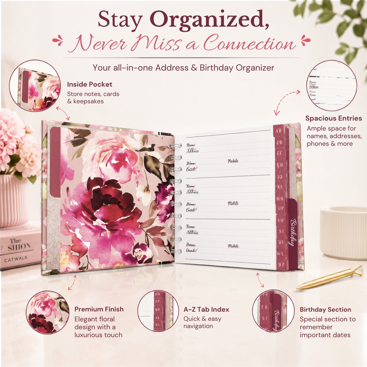 Address & Birthday Book | Passion Floral Design