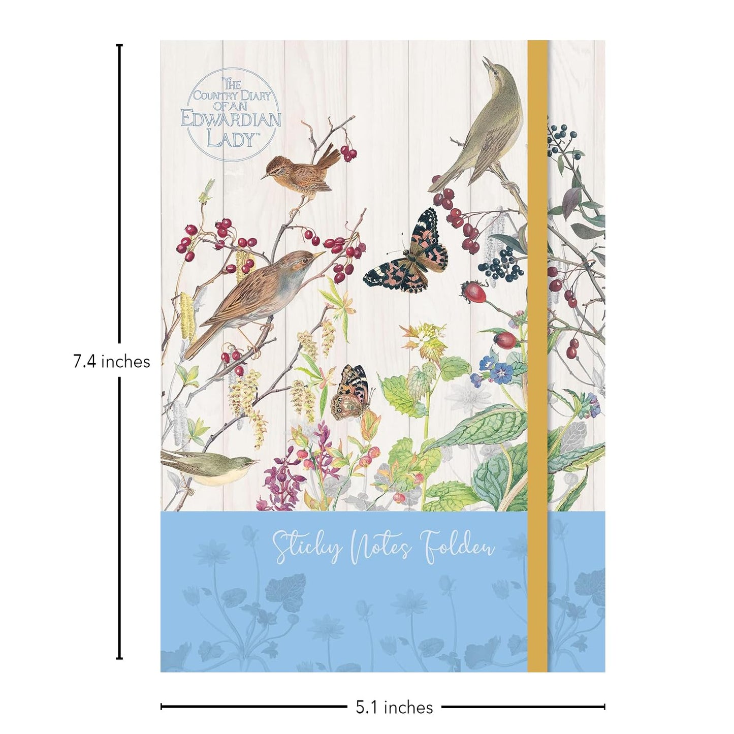 The Country Diary of an Edwardian Lady – Catkin Grove Sticky Notes Folder | Organiser with 7 Sticky Note Pads & Tear-Off List Pad