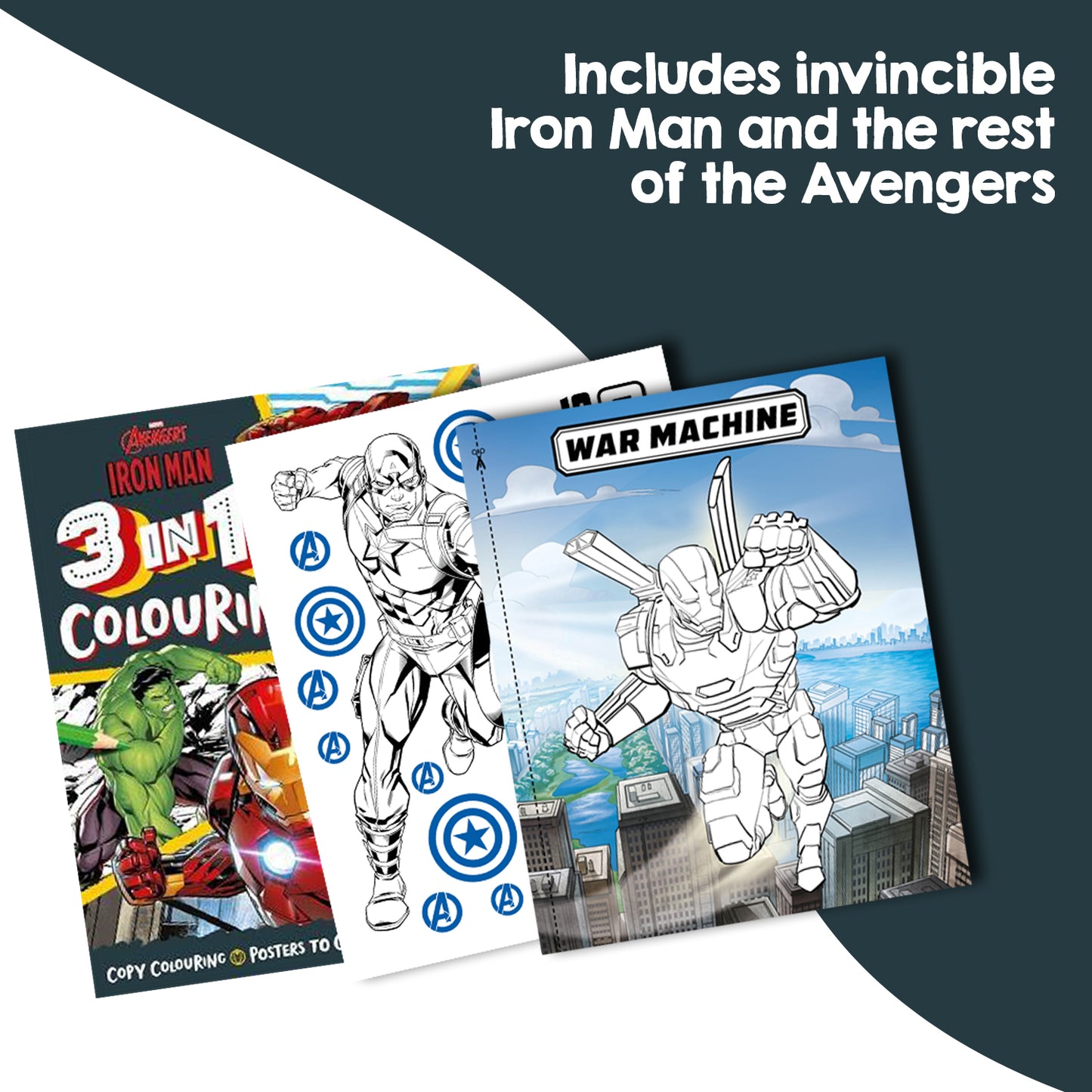 Marvel Activity Bundle Set of 4 books of Iron Man| Spider Man| 3 in 1 Colouring| Sticker Play [Paperback] Parragon