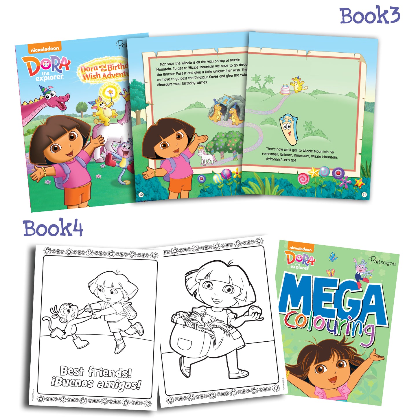 Dora the Explorer Fun Pack of Activity| Story book| Colouring| Sticker play book Set of 5 [Paperback] Parragon