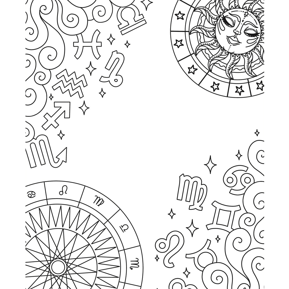 Zodiac Colouring book set for kids, Colour your Artwork with and unique designs [Hardcover] Parragon