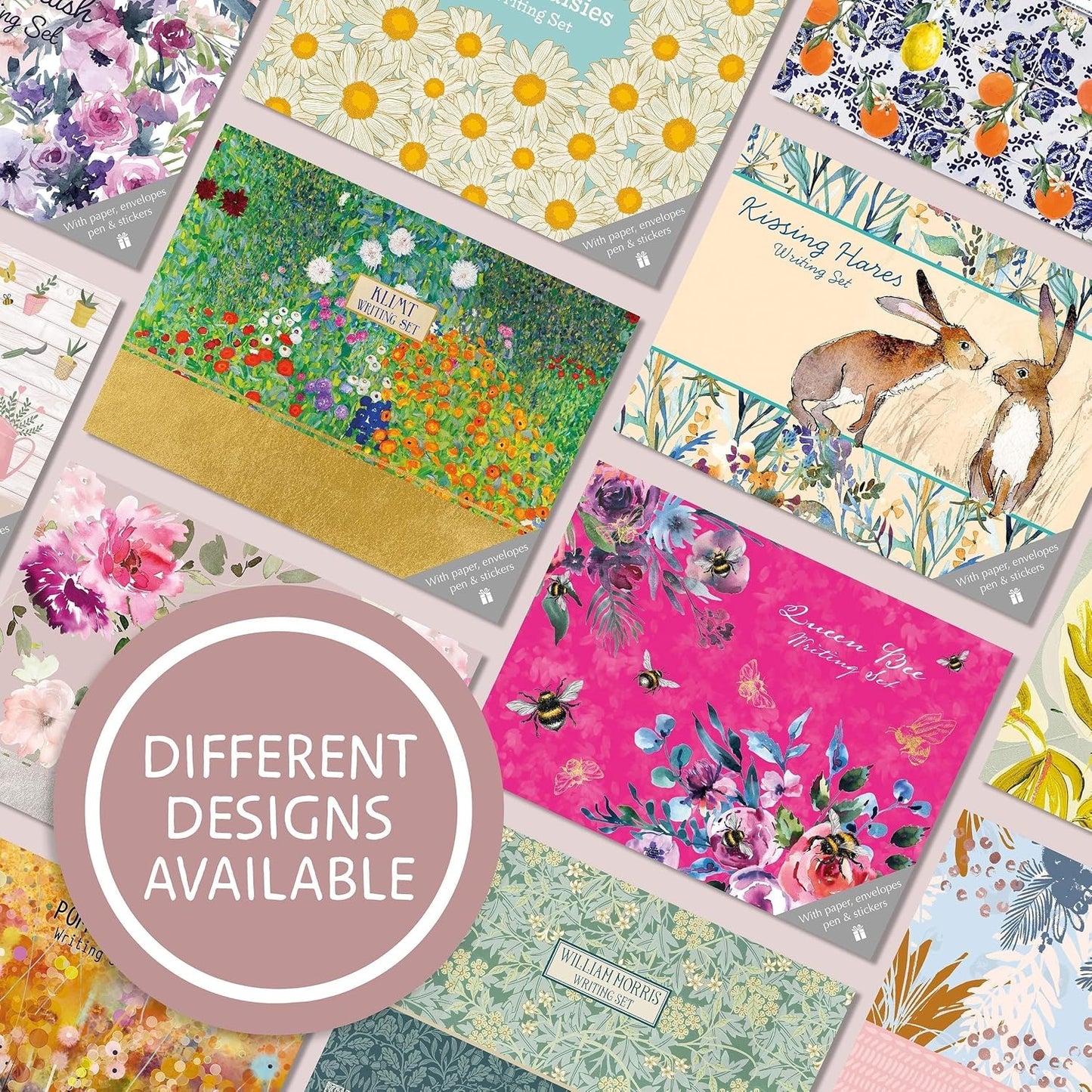 Passion Writing Set | 32 A5 Letter Sheets, 16 Envelopes, Pen & Stickers
