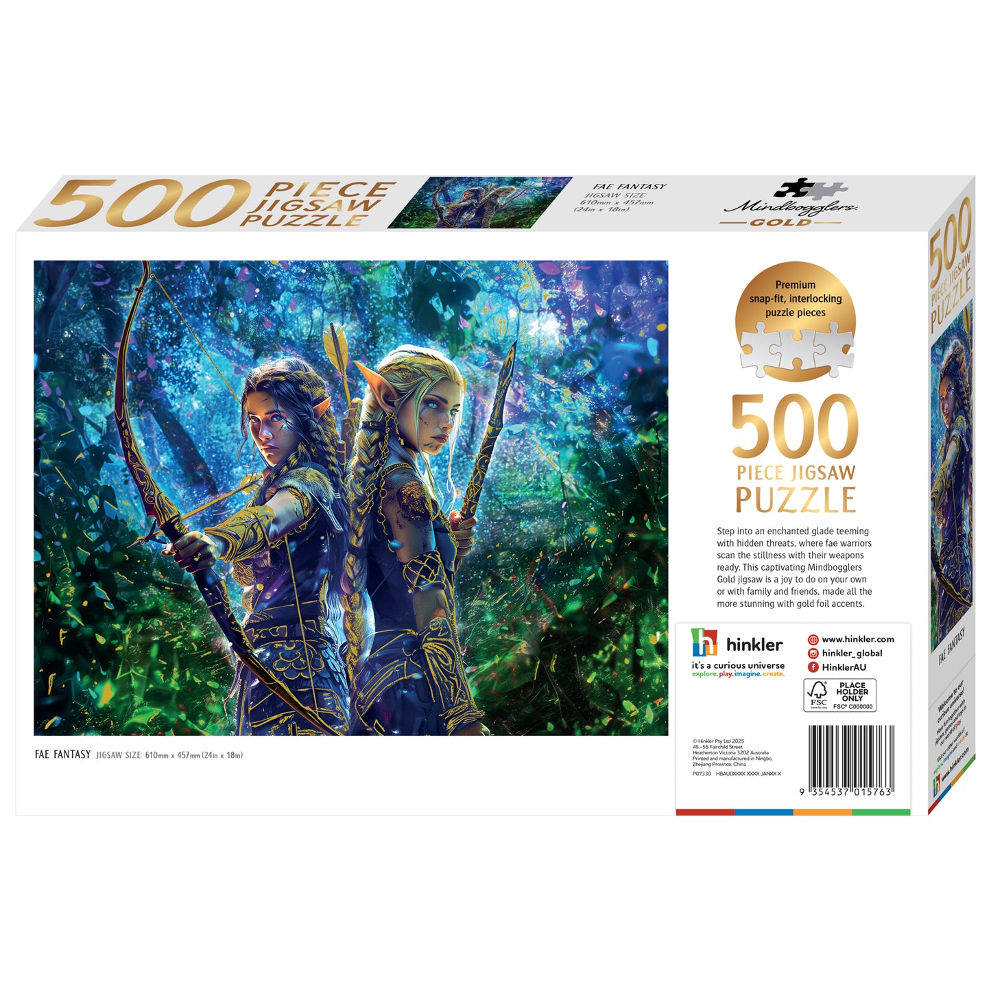 Mindbogglers Gold 500pc Fae Fantasy Jigsaw | Jigsaw Puzzles for Adults & Kids Above 8 Years | Creative & Challenging | Stress Relief Puzzle Games for Focus and Memory, Gifts for Teenagers