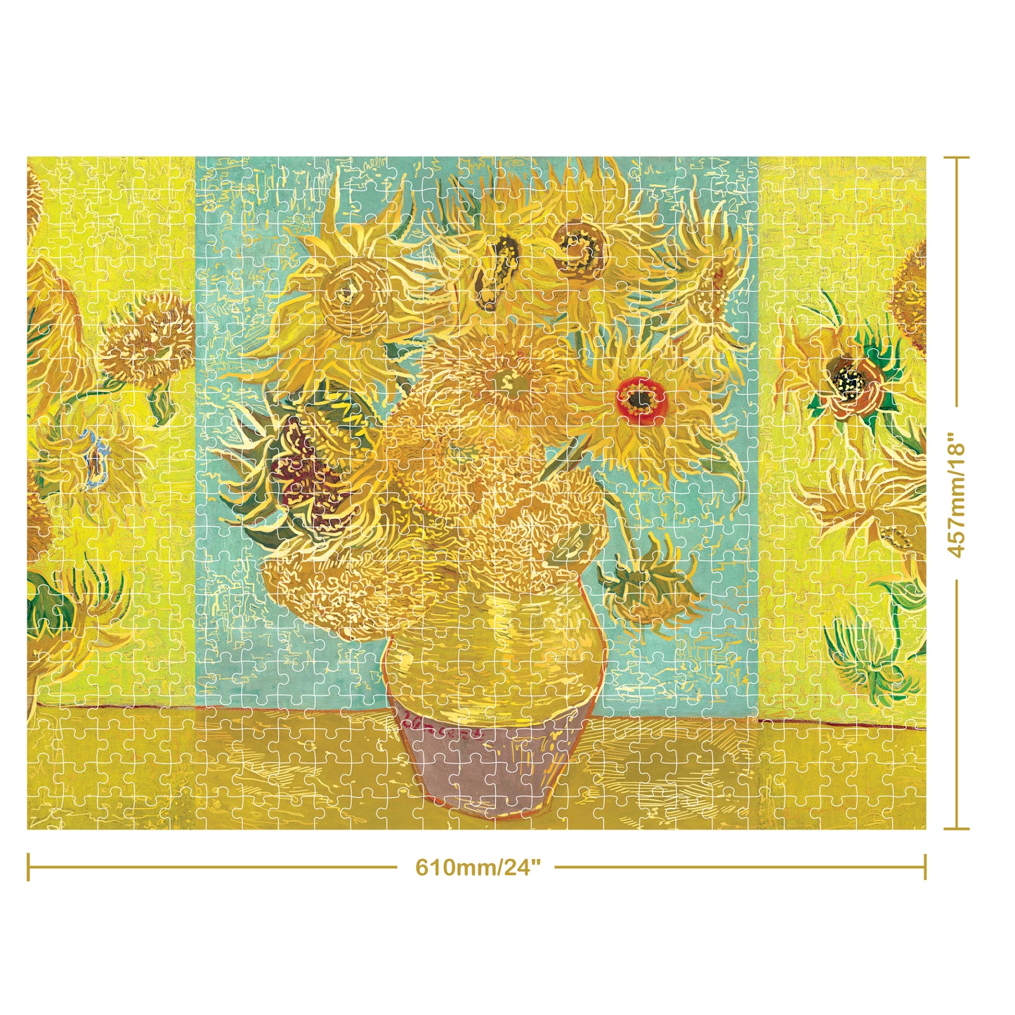 Mindbogglers Gold 500pc Sunflowers by Van Gogh | Jigsaw Puzzles for Adults & Kids Above 8 Years | Creative & Challenging | Stress Relief Puzzle Games for Focus and Memory, Gifts for Teenagers