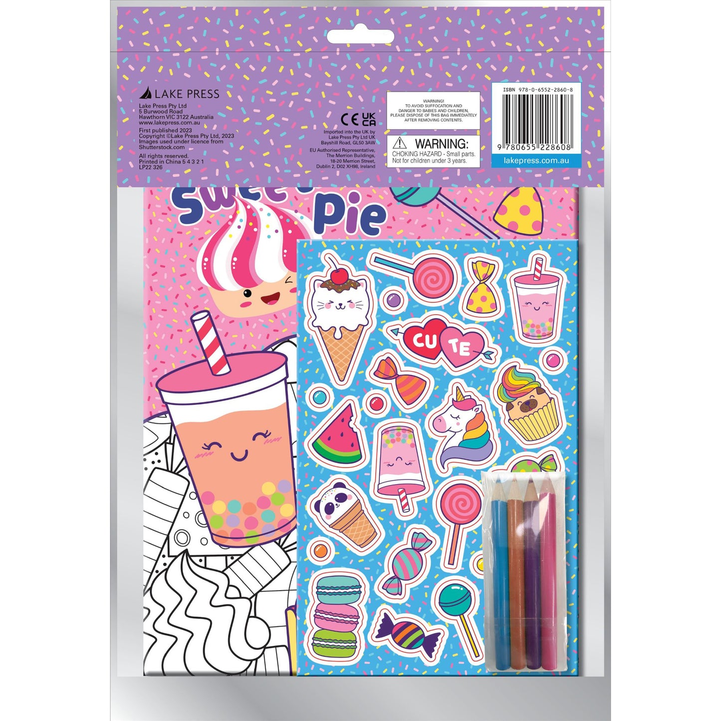 Sweetie Pie - Activity Fun Pack | Colouring, Stickers & Puzzles | Creative & Fun Activities for Kids| Resealable| Travel-friendly| Activity Book| Added Colour Pencils| 50+ Stickers| Perfect for Ages 3-5