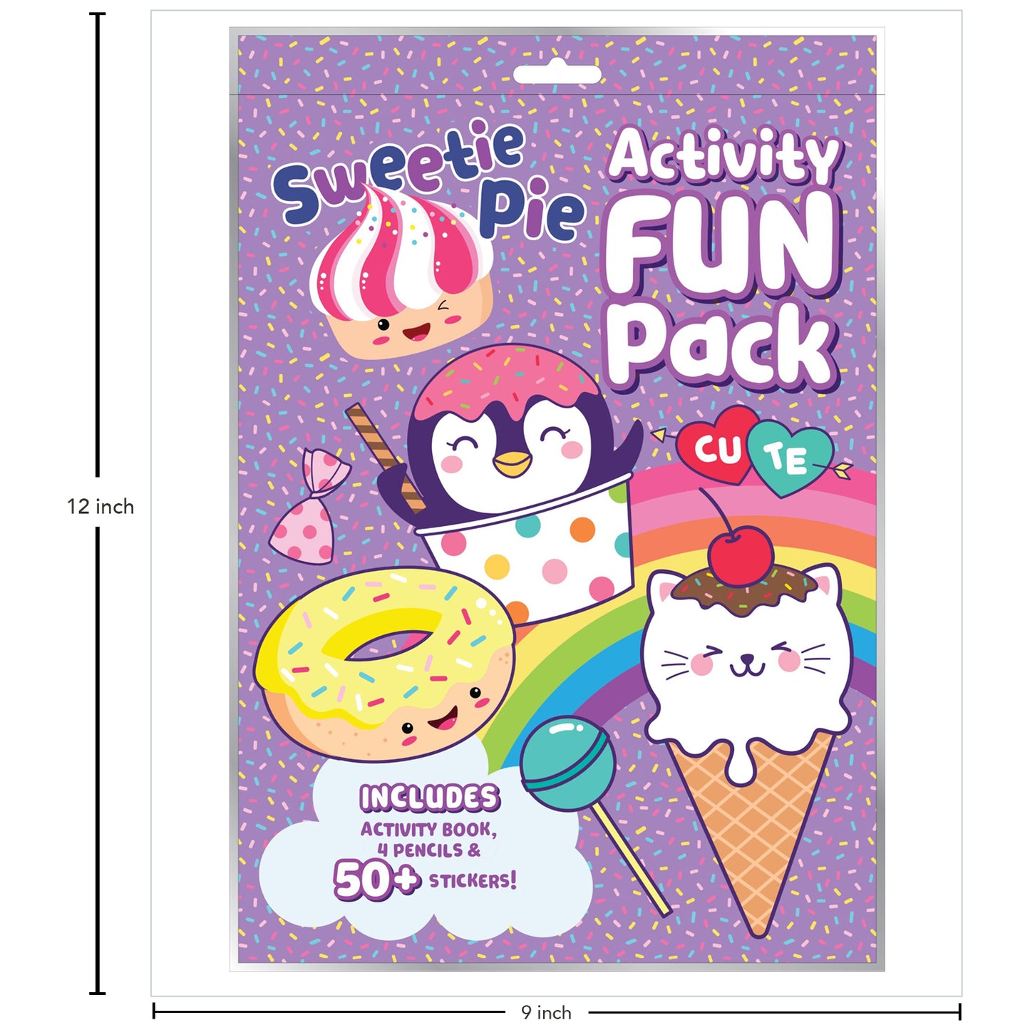 Sweetie Pie - Activity Fun Pack | Colouring, Stickers & Puzzles | Creative & Fun Activities for Kids| Resealable| Travel-friendly| Activity Book| Added Colour Pencils| 50+ Stickers| Perfect for Ages 3-5