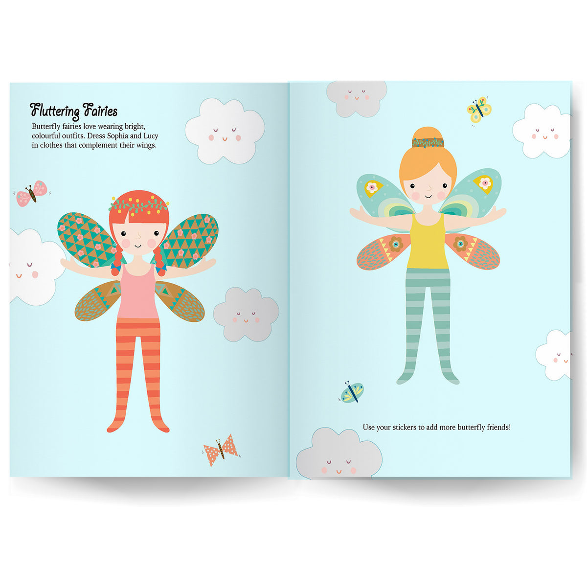 Sticker Dress-Up Book - Create Your Own Sticker Outfits for these Fluttering Fairies [Paperback]
