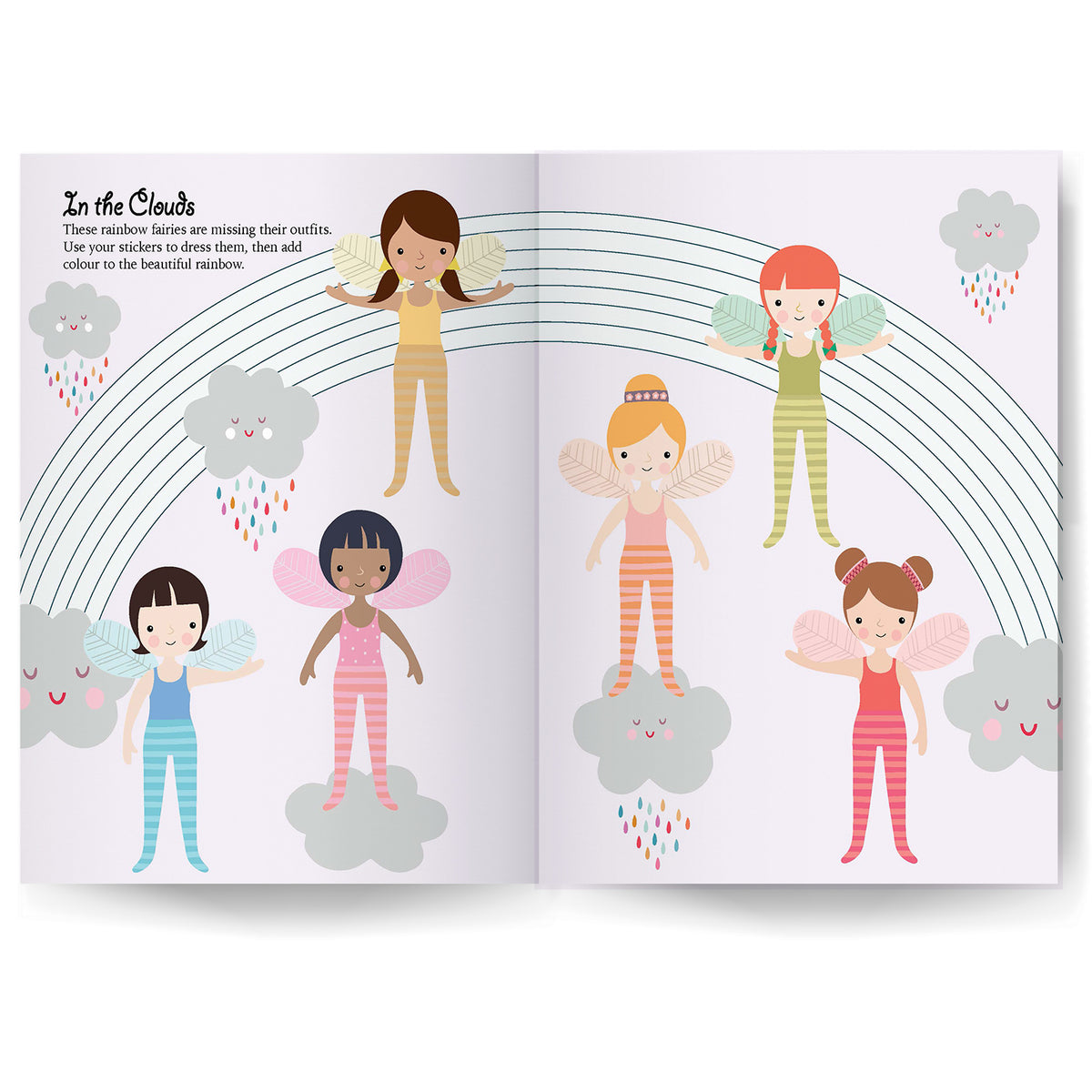 Sticker Dress-Up Book - Create Your Own Sticker Outfits for these Fluttering Fairies [Paperback]