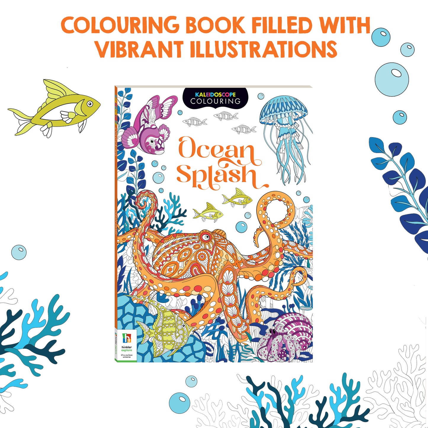 Kaleidoscope Colouring Ocean Splash | Colouring Book for 8 to 12 Year Kids