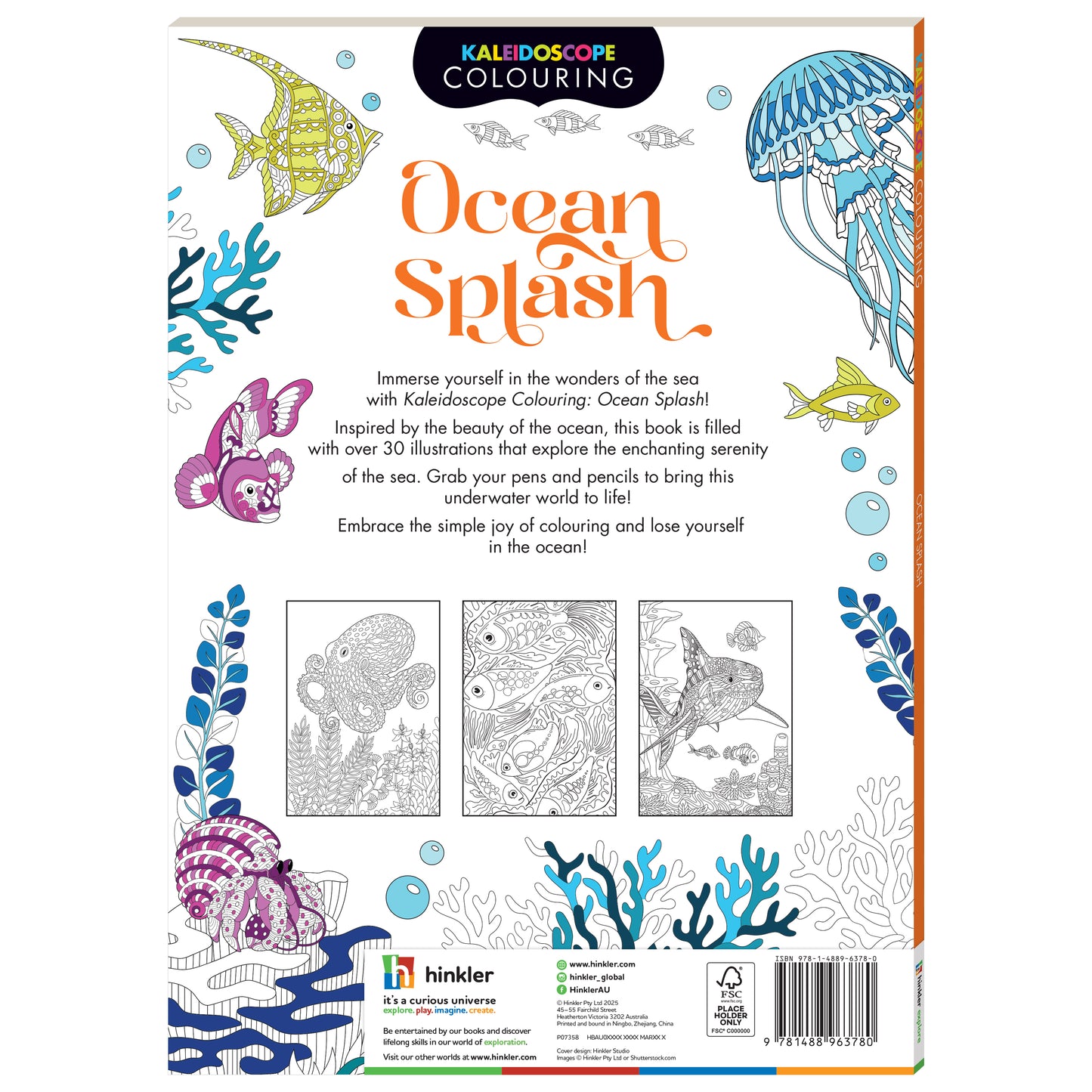 Kaleidoscope Colouring Ocean Splash | Colouring Book for 8 to 12 Year Kids