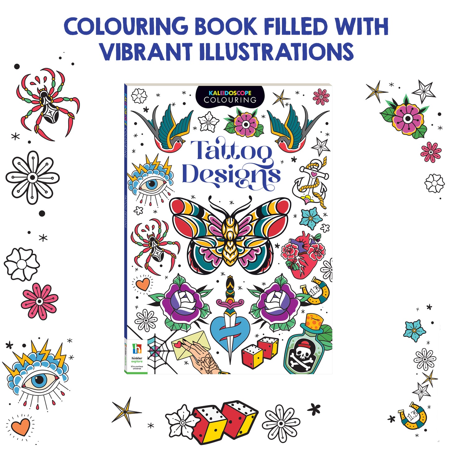 Kaleidoscope Colouring Tattoo Designs | Colouring Book for Kids | Learn Tattoo Designs