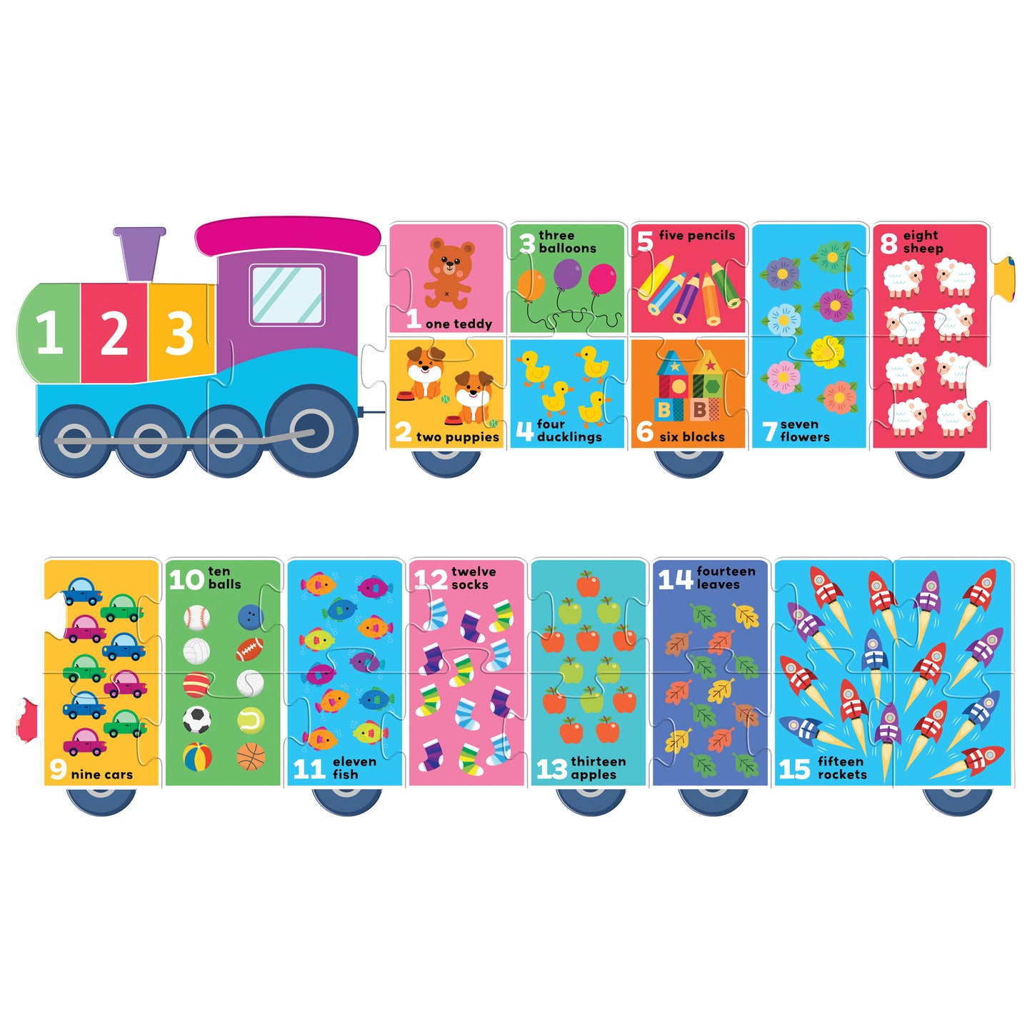 Building Blocks Puzzle Train First Numbers | Jigsaw Set | Learning with Fun for Toddlers