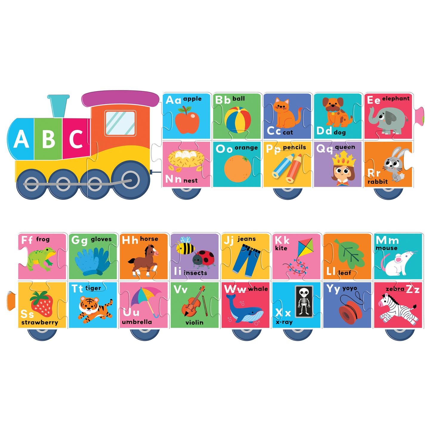 Building Blocks Puzzle Train First Alphabet | Jigsaw Set | Learning with Fun for Toddlers