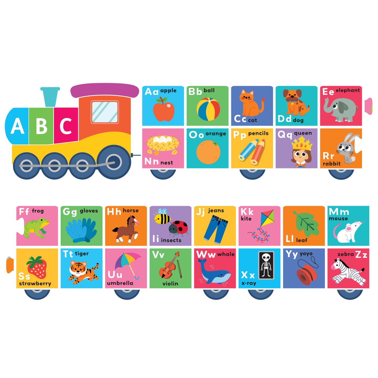 Building Blocks Puzzle Train First Alphabet | Jigsaw Set | Learning with Fun for Toddlers