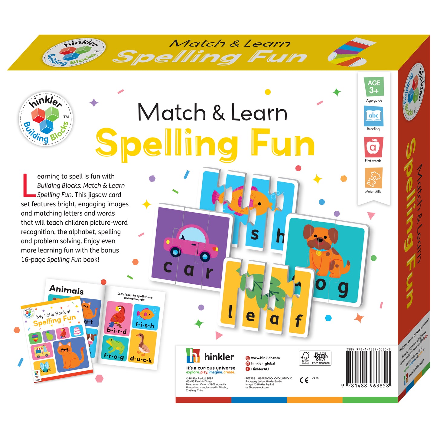 Building Blocks Match & Learn Spelling Fun | Jigsaw Set | Learning with Fun for Toddlers