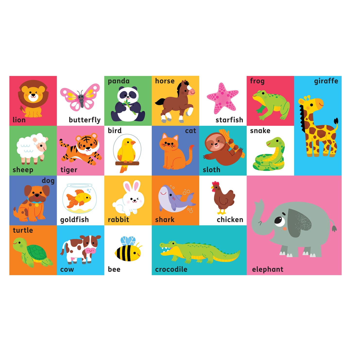 Building Blocks Floor Puzzle First Animals | Jigsaw Set | Learning with Fun for Toddlers