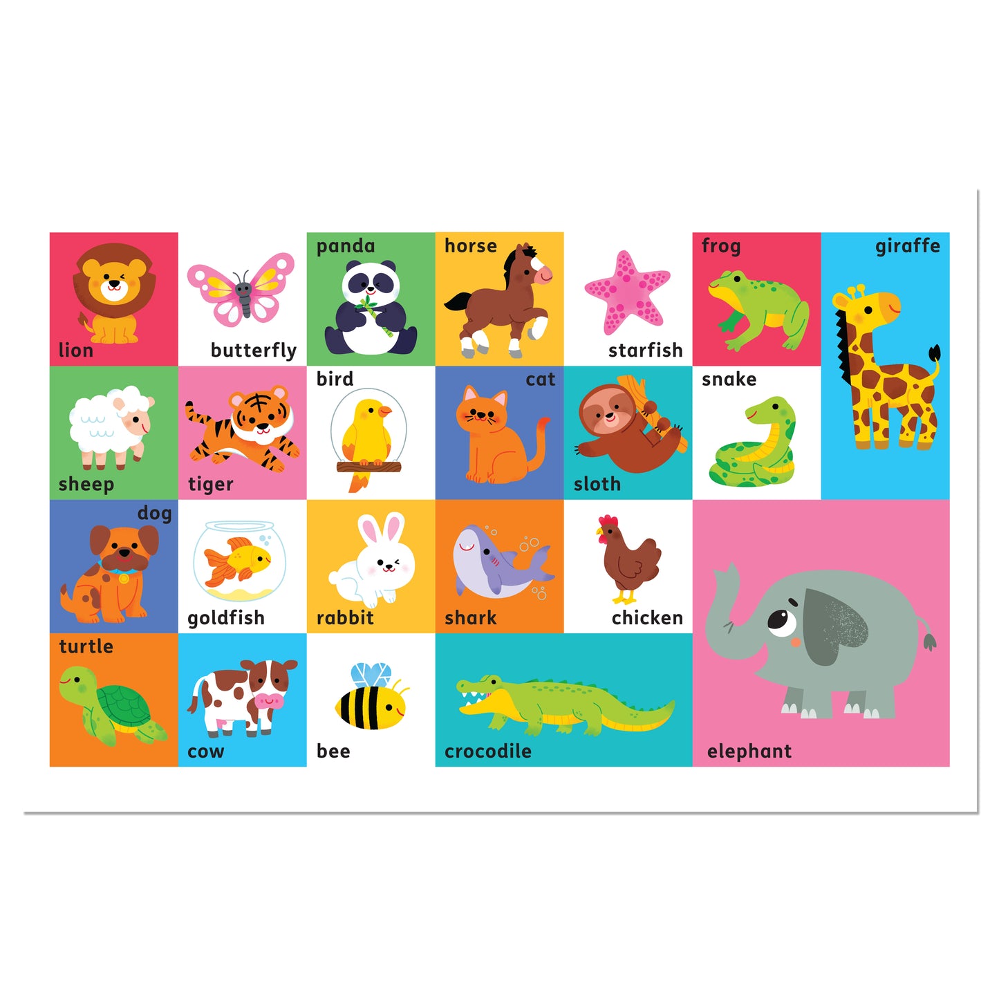Building Blocks Floor Puzzle First Animals | Jigsaw Set | Learning with Fun for Toddlers