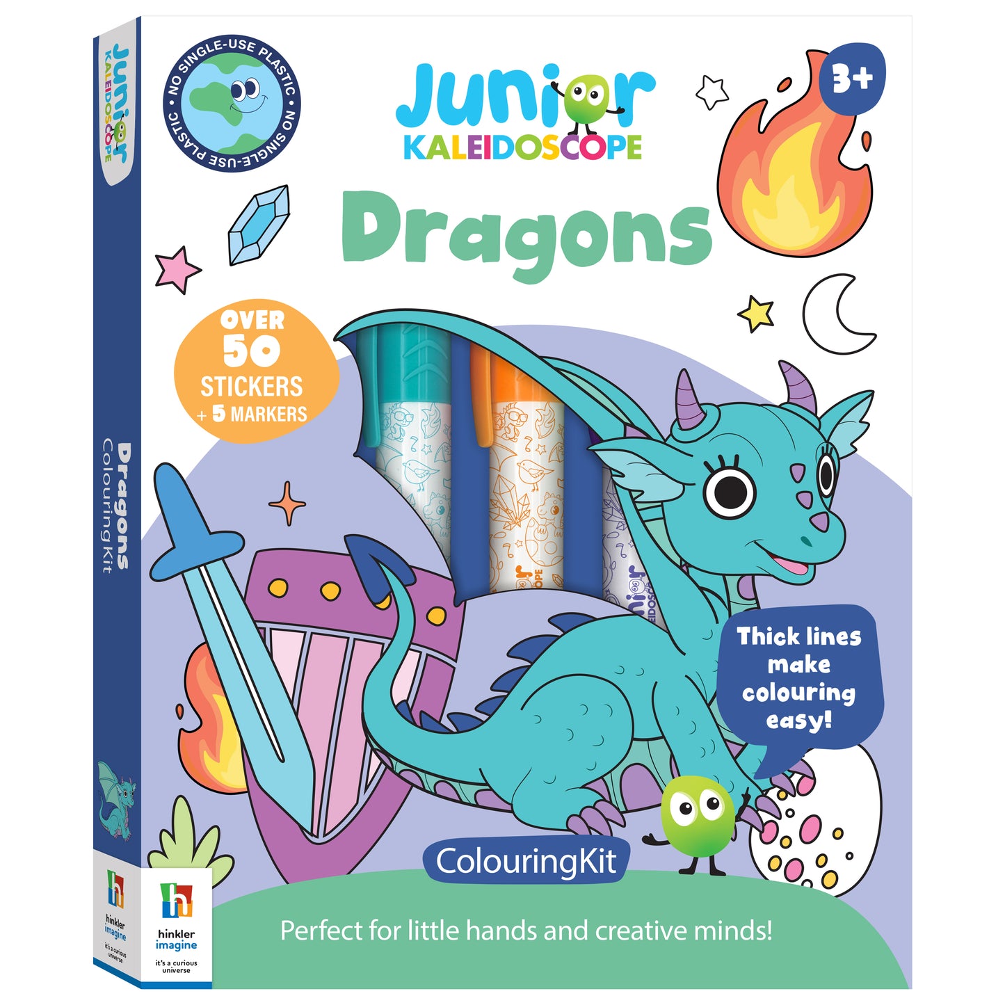 Jr Kaleidoscope Colouring Kit Dragons | Gifting Kit | Stickers and Pastel Marker | Return Gift