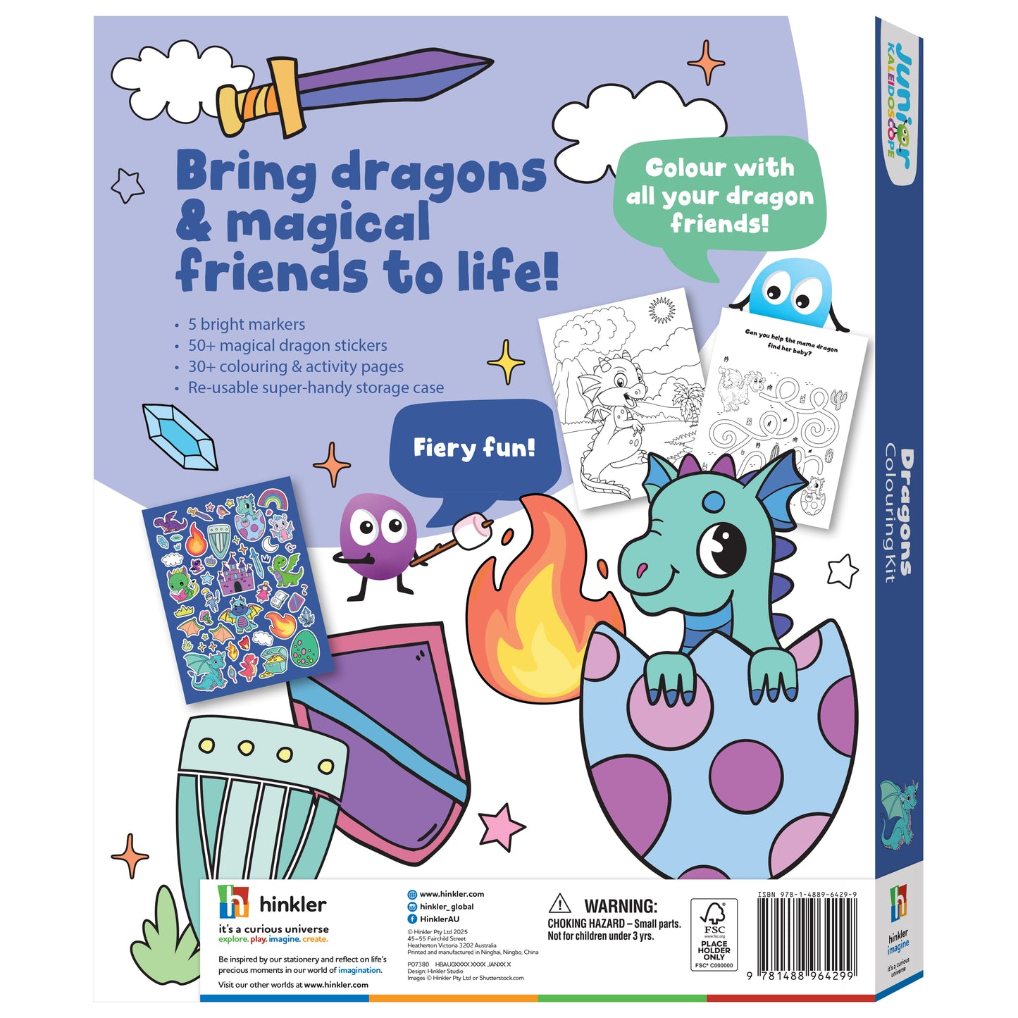 Jr Kaleidoscope Colouring Kit Dragons | Gifting Kit | Stickers and Pastel Marker | Return Gift