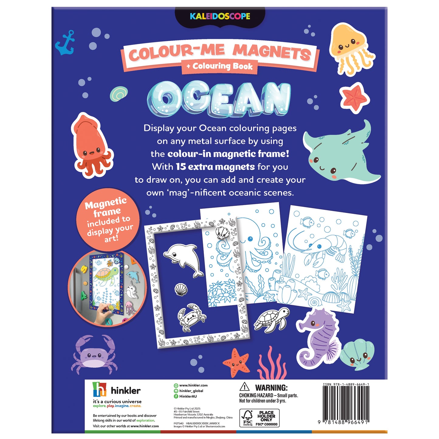 Colour-Me-Magnets Ocean | Colouring Activity Book | Reusable Colour-in Magnets | Arts and Crafts for Children