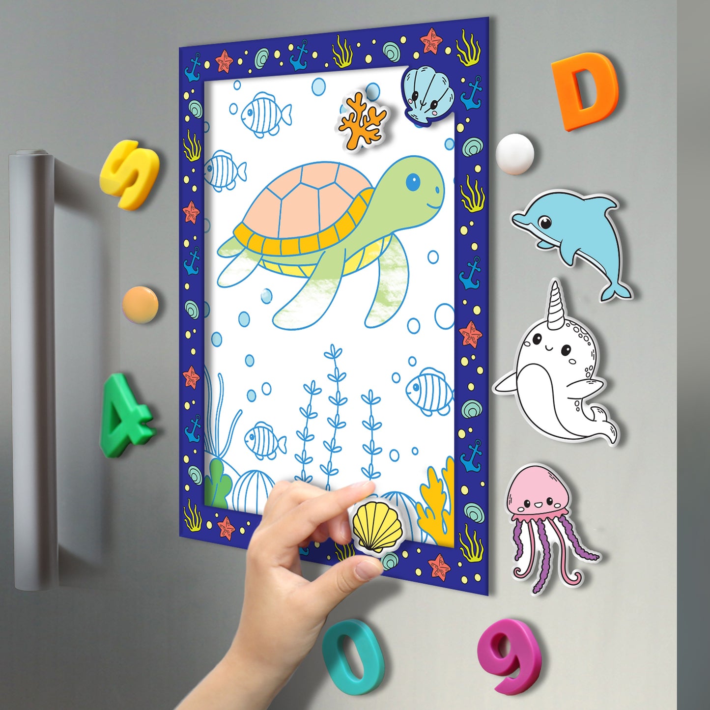 Colour-Me-Magnets Ocean | Colouring Activity Book | Reusable Colour-in Magnets | Arts and Crafts for Children
