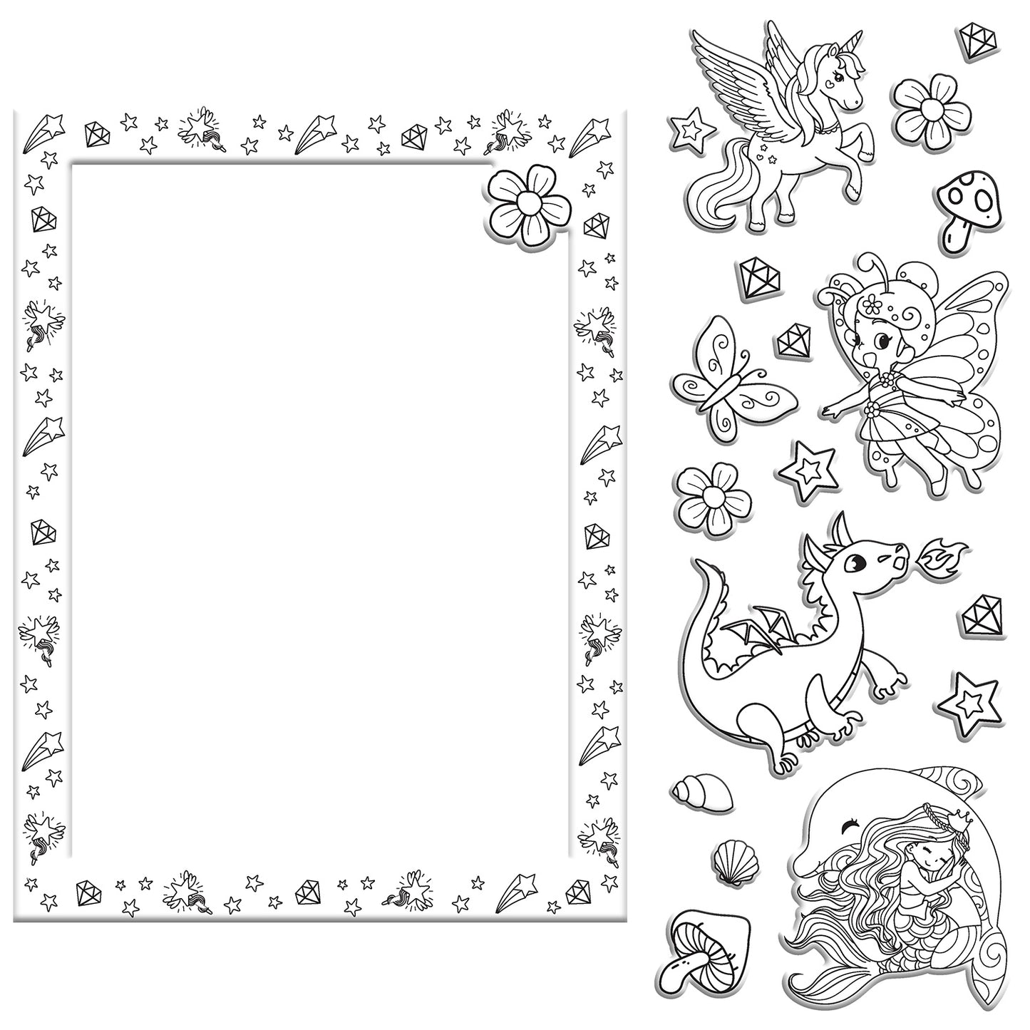 Colour-Me-Magnets Magical | Colouring Activity Book | Reusable Colour-in Magnets | Arts and Crafts for Children