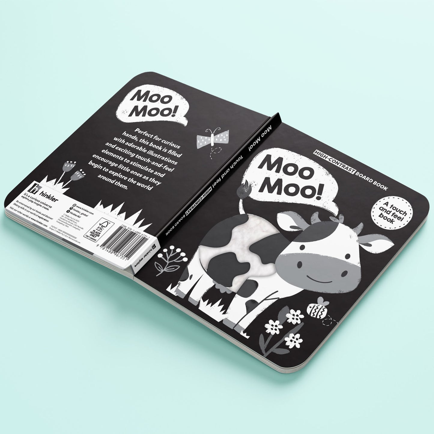 High Contrast Moo Moo! | Touch and Feel Board Book| 0-3 years | Sensory Book for Babies | Early Learning Baby Book