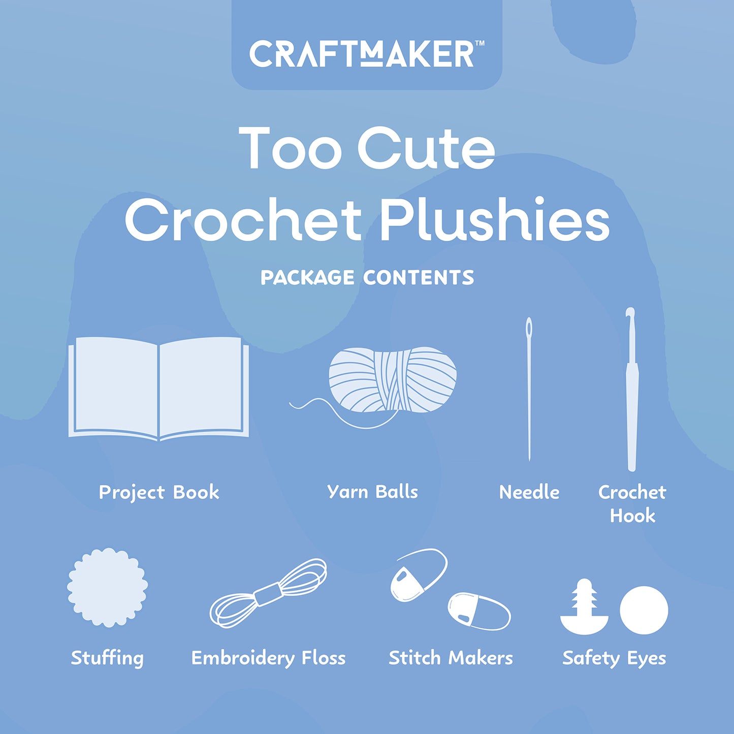 Too Cute Crochet Plushies | crochet kit for beginners | DIY Plushie Making Set | Cute Crochet Animals Kit | Make Your Own Soft Toys | Crochet craft Kit for Kids and Adults | Kit with Yarn and Tools | Handmade plushie gift set