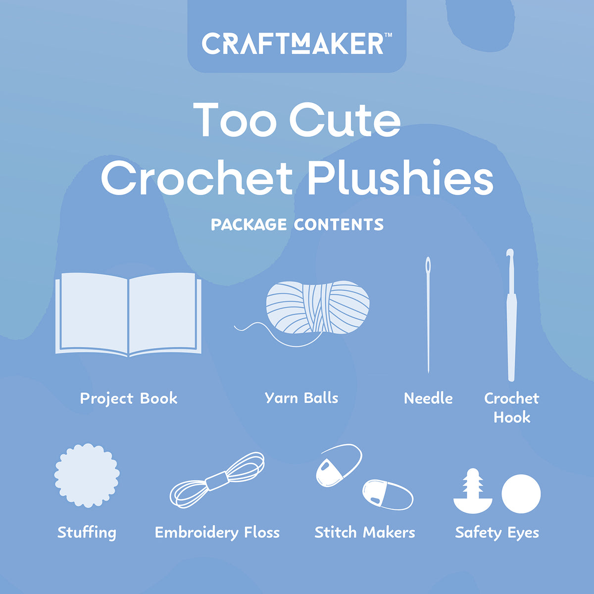 Too Cute Crochet Plushies | crochet kit for beginners | DIY Plushie Making Set | Cute Crochet Animals Kit | Make Your Own Soft Toys | Crochet craft Kit for Kids and Adults | Kit with Yarn and Tools | Handmade plushie gift set