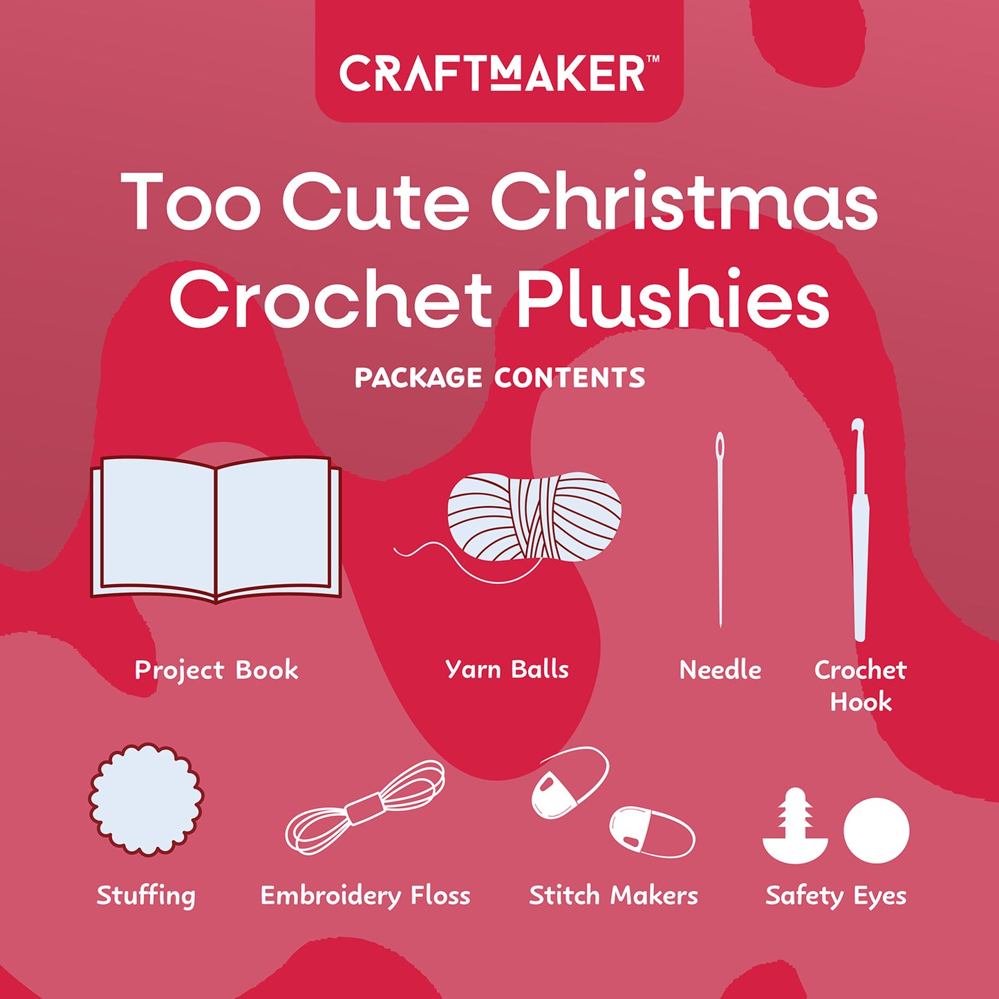 Too Cute Christmas Crochet Plushies | Christmas Crochet Kit | DIY Plushie Making Set | Crochet Kit for Beginners | Holiday Craft Kit for Kids | Make Your Own Christmas Plushies | Cute Crochet Animals for Christmas | Festive DIY Craft for Kids and Adults