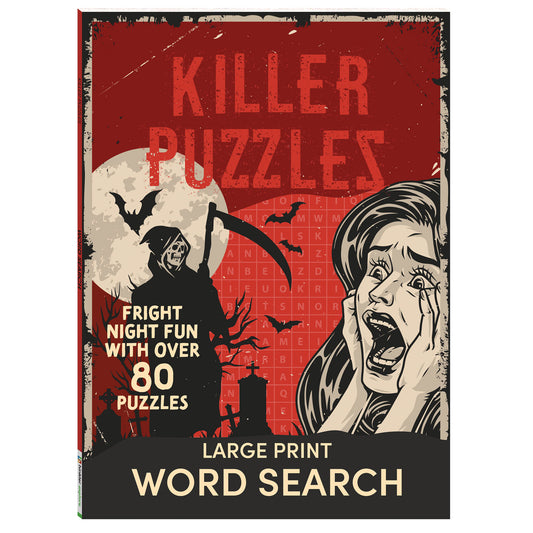 Killer Puzzles Word Search| Word Search Puzzle Book | Activity Book | Horror and Spooky Themes | Halloween | Pop Culture | Murder-mystery| Word Search Puzzles for Kids | 8-12 Years