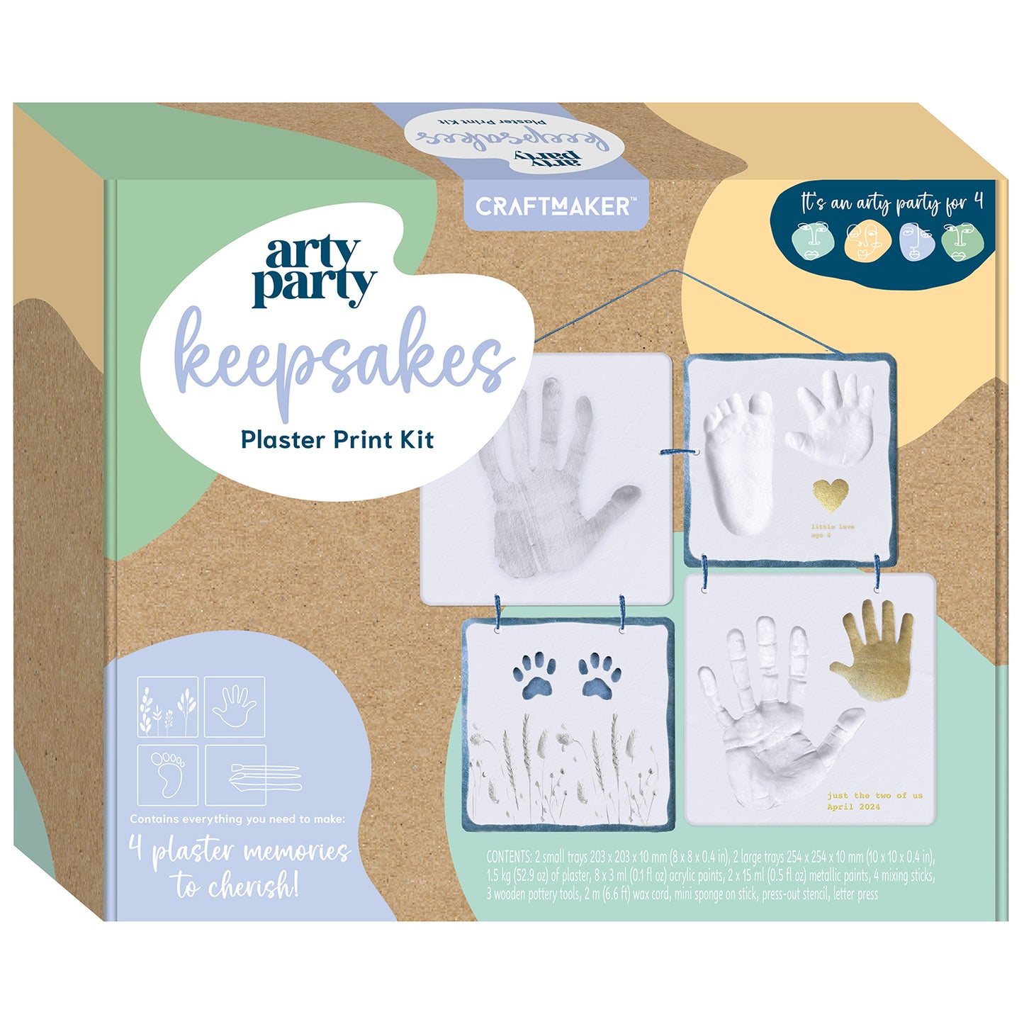 Craft Maker Arty Party Keepsakes Kit | DIY Keepsake Making Kit | Craft Kit for Kids | Creative craft kit for birthdays | Keepsake kit for kids and adults