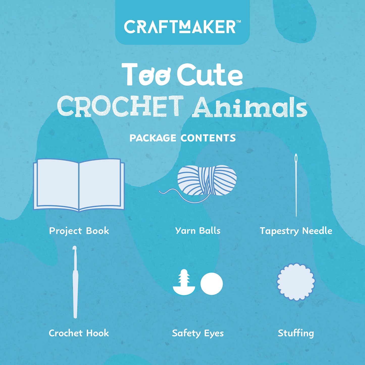 Craft Maker Too Cute Crochet Animals Kit | DIY Crochet Animals Kit | Make Your Own Plush Toys | Crochet Kit for Beginners | Animal Crochet Kit for Kids