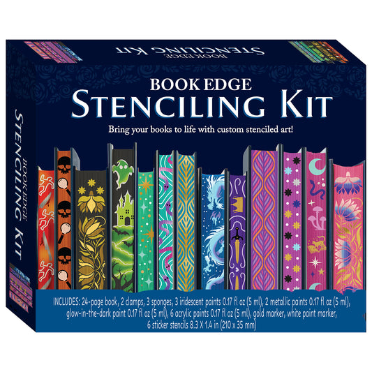 Book Stenciling Kit | Book Stenciling Kit | Stencil Art Kit for Kids | DIY Book Decoration Kit | Creative Stencils for Journaling | Craft Kit with Markers and Stencils | Reusable Stencil Set for Drawing | Art Supplies for Kids and Adults