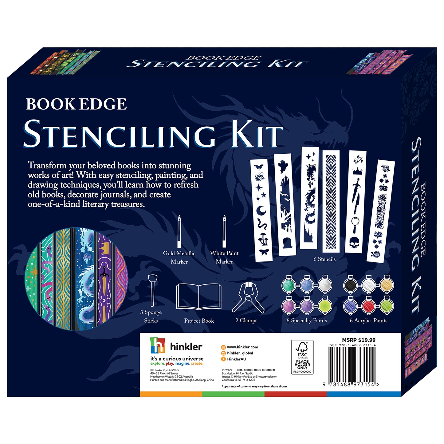 Book Stenciling Kit | Book Stenciling Kit | Stencil Art Kit for Kids | DIY Book Decoration Kit | Creative Stencils for Journaling | Craft Kit with Markers and Stencils | Reusable Stencil Set for Drawing | Art Supplies for Kids and Adults